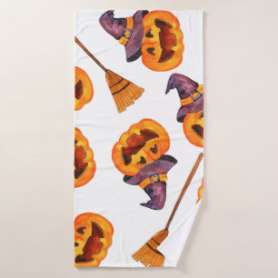 Watercolor seamless pattern happy halloween holida bath towel