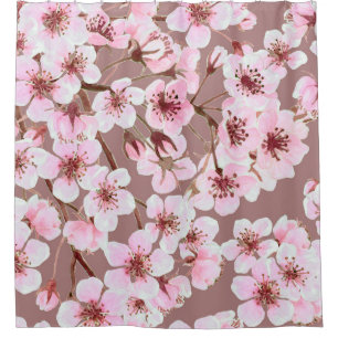 Watercolor seamless pattern made of cherry blossom