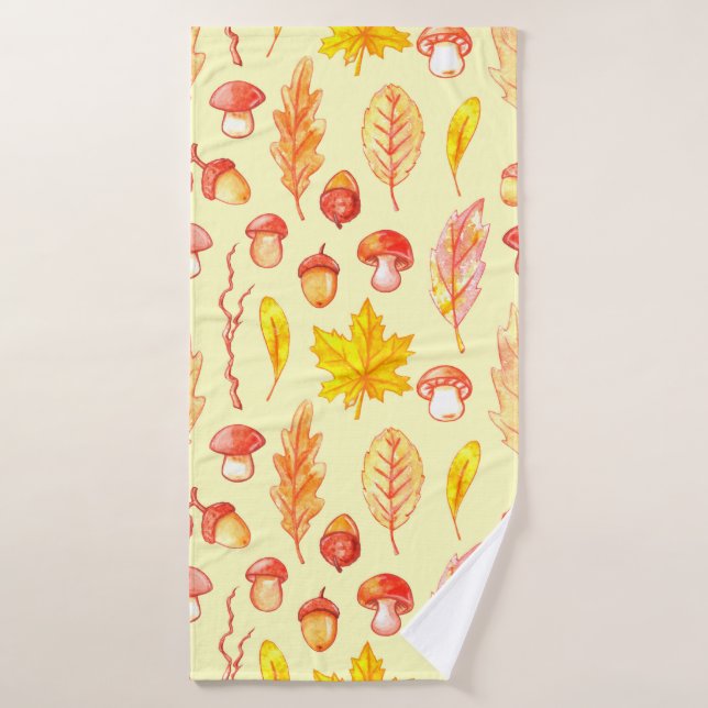 Watercolor seamless pattern of isolated illustrati bath towel (Bath Towel)
