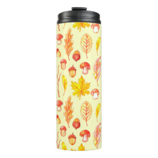 Watercolor seamless pattern of isolated illustrati thermal tumbler