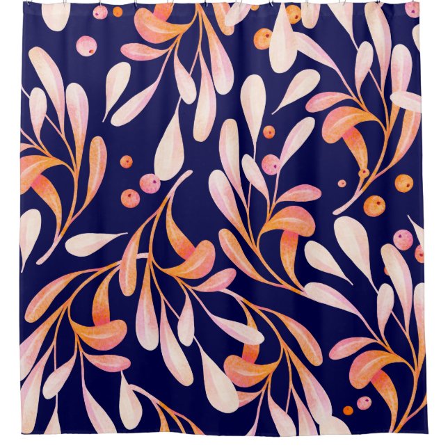 Watercolor seamless pattern. Rustic botanical dark (Front)