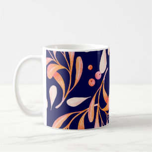 Watercolor seamless pattern. Rustic botanical dark Coffee Mug