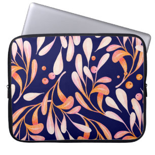 Watercolor seamless pattern. Rustic botanical dark Laptop Sleeve