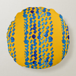 Watercolor seamless pattern with abstract spots an round pillow