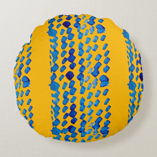 Watercolor seamless pattern with abstract spots an round pillow (Front)