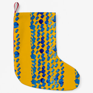 Watercolor seamless pattern with abstract spots an small christmas stocking