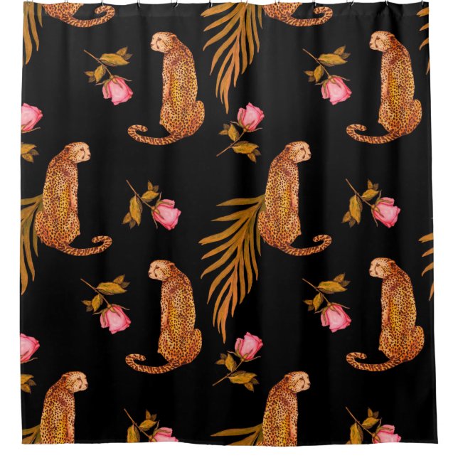 Watercolor seamless pattern with cheetahs (Front)