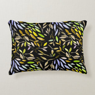 Watercolor seamless pattern with colorful leaves. accent pillow