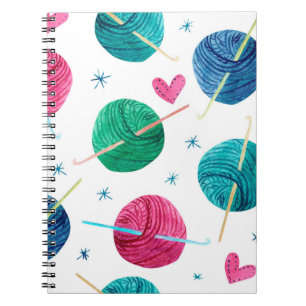 Watercolor seamless pattern with colourful balls o notebook