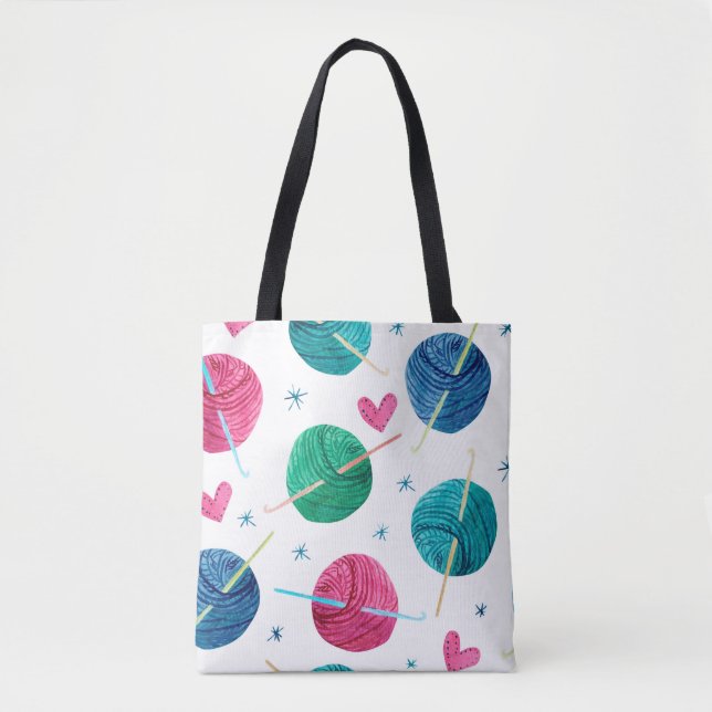 Watercolor seamless pattern with colourful balls o tote bag (Front)