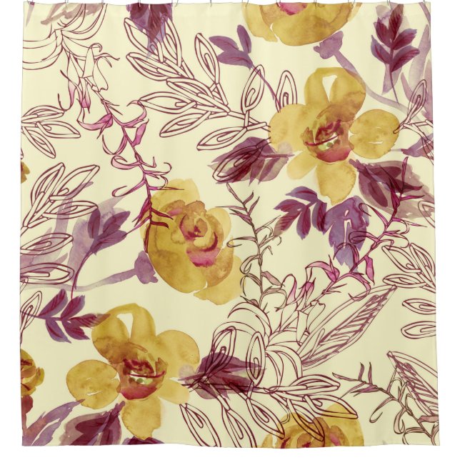 Watercolor Seamless Pattern with Contoured Element (Front)