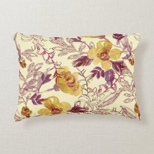 Watercolor Seamless Pattern with Contoured Element Accent Pillow