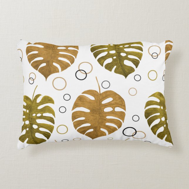 Watercolor seamless pattern with exotic tropical l accent pillow (Front)