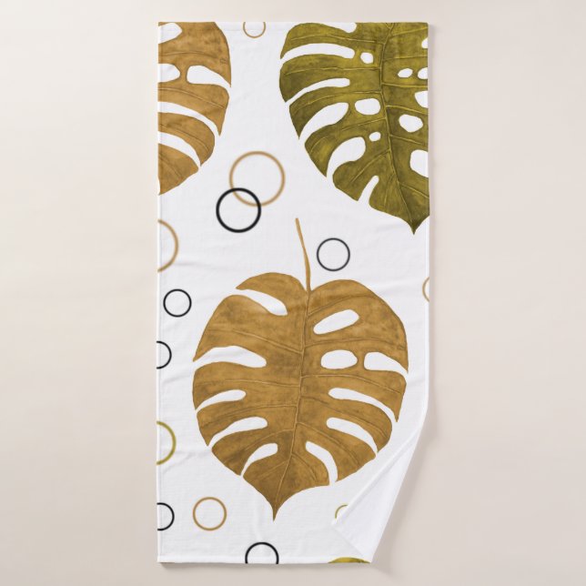 Watercolor seamless pattern with exotic tropical l bath towel (Bath Towel)