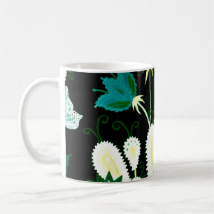 Watercolor seamless pattern with fantasy flowers a coffee mug