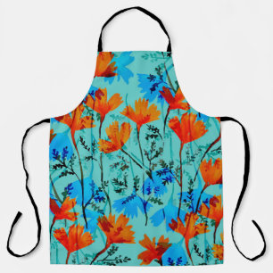 Watercolor seamless pattern with hand drawn simple apron