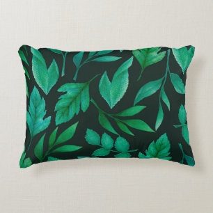 Watercolor seamless pattern with hand painted blue accent pillow