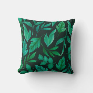 Watercolor seamless pattern with hand painted blue throw pillow