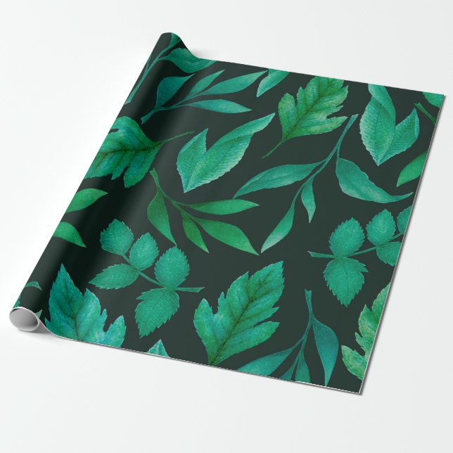 Watercolor seamless pattern with hand painted blue wrapping paper (Unrolled)