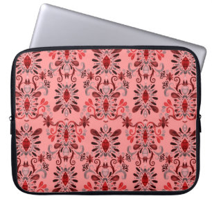 Watercolor seamless pattern with ikat. Tie dye wat Laptop Sleeve