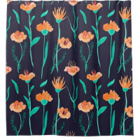 Watercolor seamless pattern with leaves and fantas