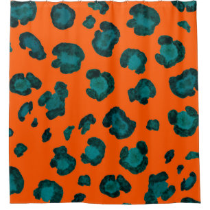 Watercolor seamless pattern with leopard skin. Fas
