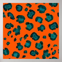 Watercolor seamless pattern with leopard skin. Fas