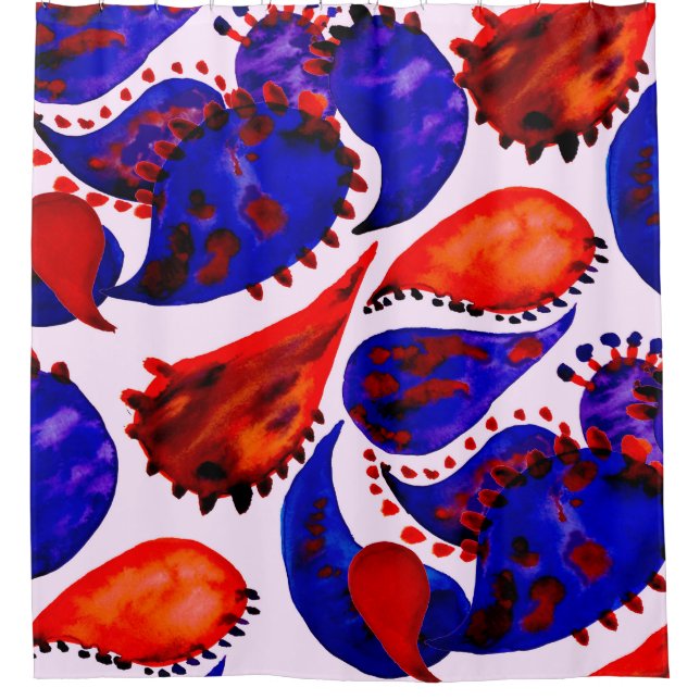 Watercolor seamless pattern with paisley. Abstract (Front)