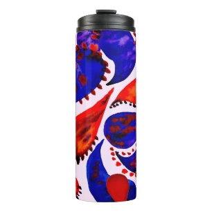 Watercolor seamless pattern with paisley. Abstract Thermal Tumbler