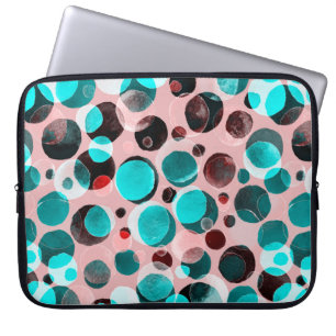 Watercolor seamless pattern with polka dots laptop sleeve