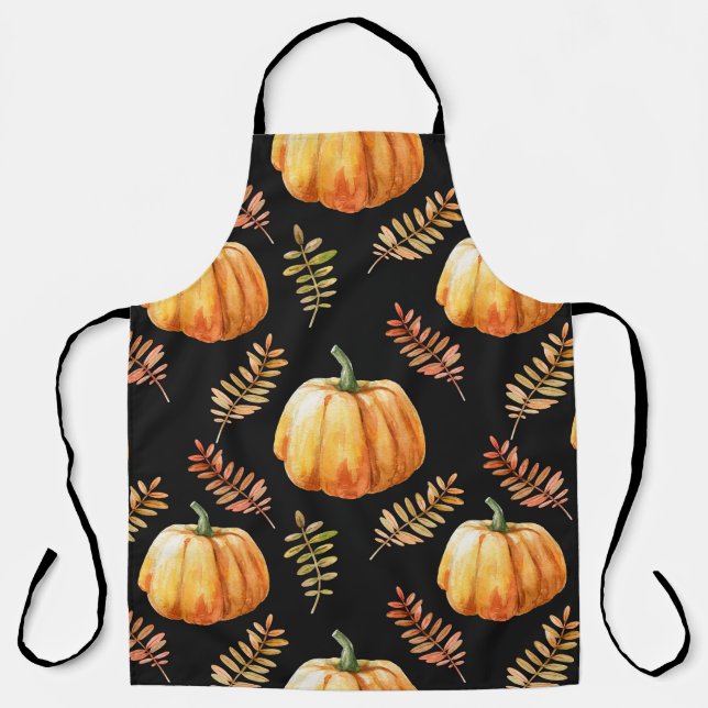 Watercolor seamless pattern with pumpkin apron (Front)