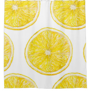 Watercolor seamless pattern with ripe slice of lem