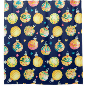 Watercolor seamless pattern with shining gold Chri