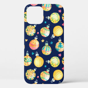 Watercolor seamless pattern with shining gold Chri iPhone 12 Case