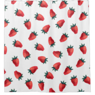 Watercolor seamless pattern with strawberries