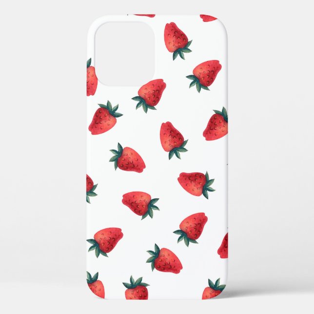 Watercolor seamless pattern with strawberries Case-Mate iPhone case (Back)