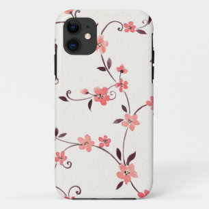 Watercolor seamless pattern with styled spring iPhone 11 case
