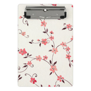 Watercolor seamless pattern with styled spring mini clipboard