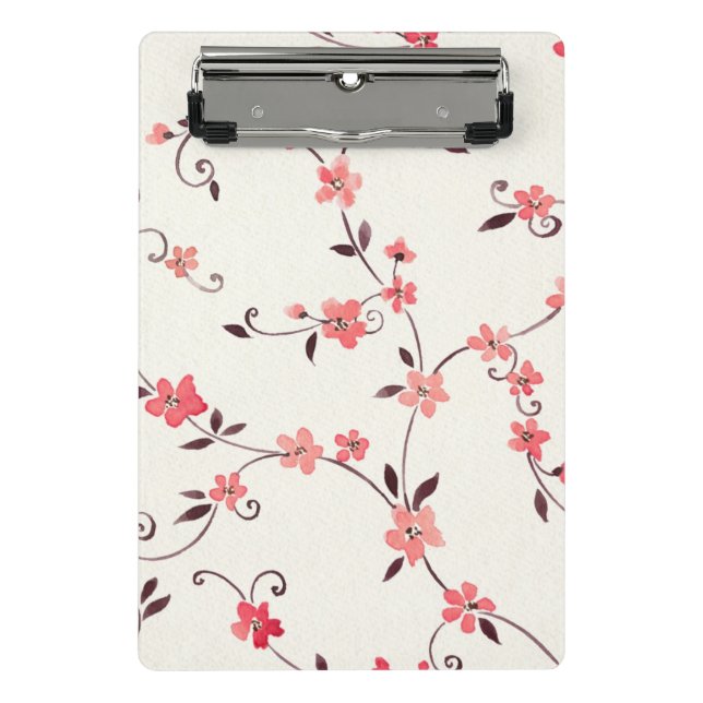 Watercolor seamless pattern with styled spring mini clipboard (Front)