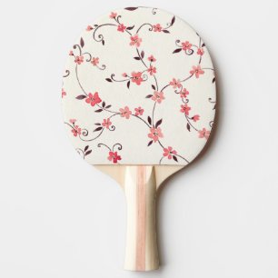 Watercolor seamless pattern with styled spring ping pong paddle