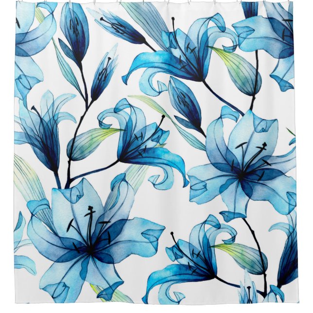 watercolor seamless pattern with transparent flowe (Front)