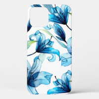 watercolor seamless pattern with transparent flowe