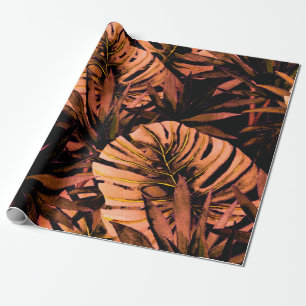 Watercolor seamless pattern with tropical leaves:  wrapping paper