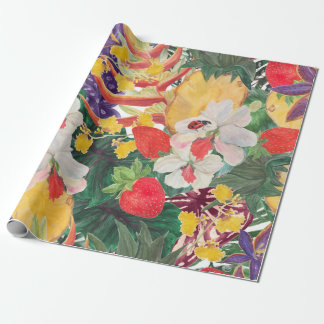 WAtercolor seamless tropical pattern with exotic f Wrapping Paper
