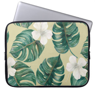 Watercolor seamless tropical pattern with exotic p laptop sleeve