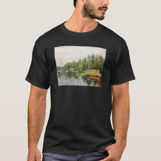 Watercolor Seaplane Adirondacks Lake Forest "Fathe T-Shirt