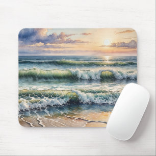 Watercolor Seascape Mouse Pad