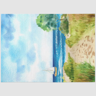 Watercolor Seascapes Series Design 10 Tissue Paper
