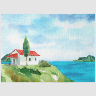 Watercolor Seascapes Series Design 3 Tissue Paper