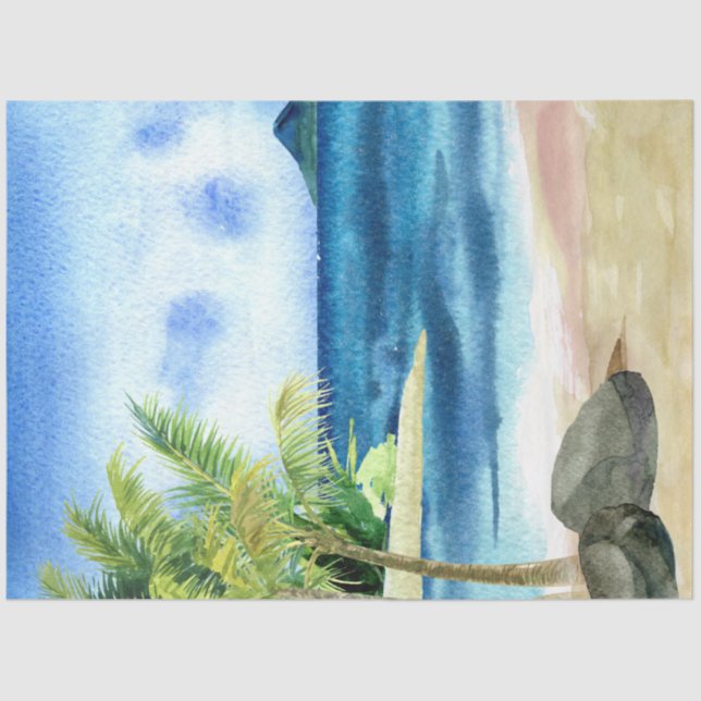 Watercolor Seascapes Series Design 5 Tissue Paper (Front)
